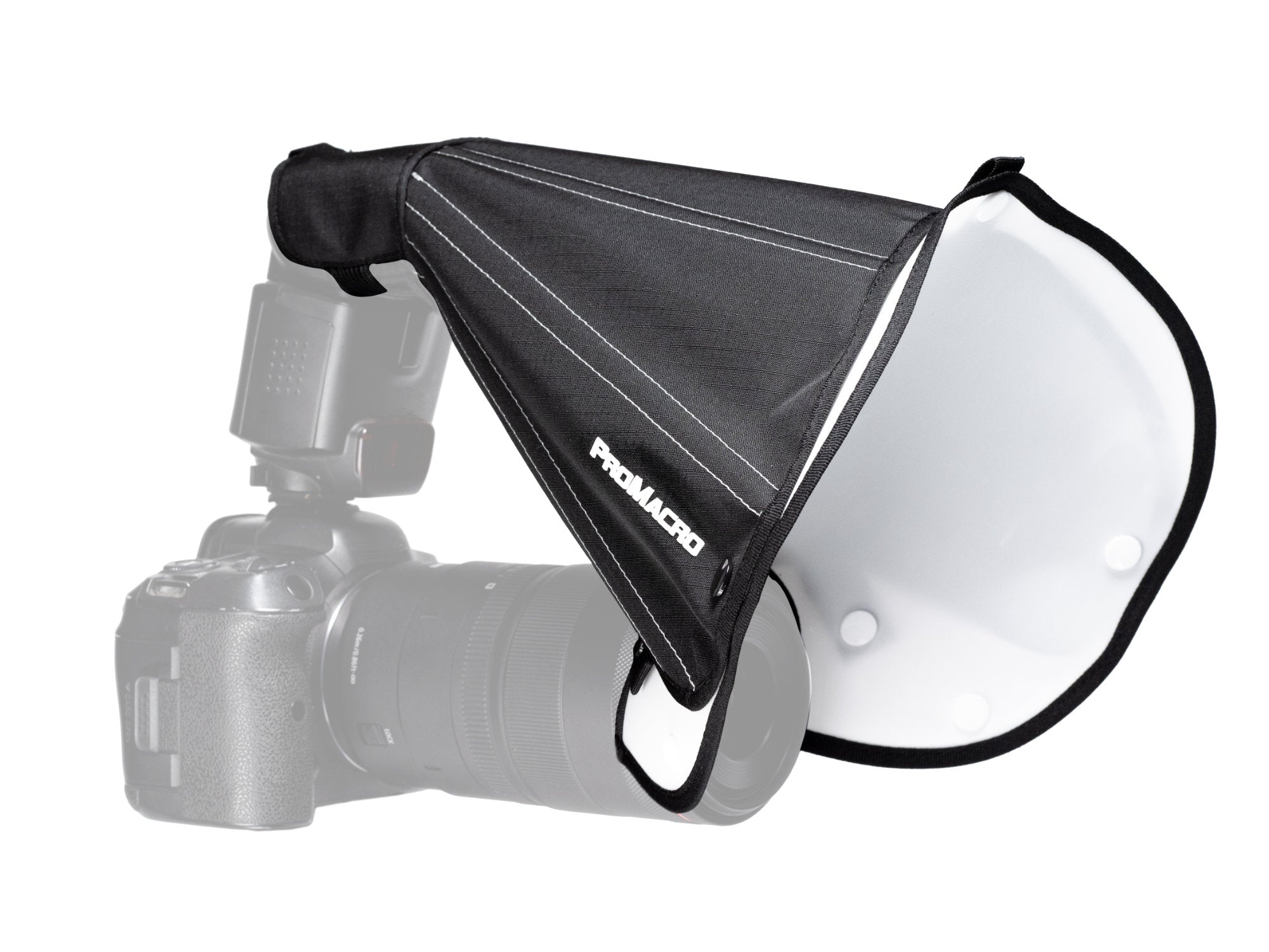 ProMacro Diffuser mounted on camera side view