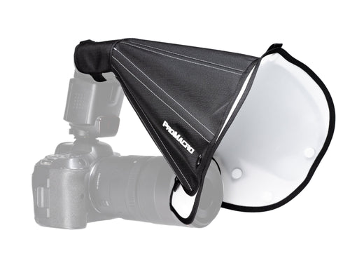 ProMacro Diffuser mounted on camera side view