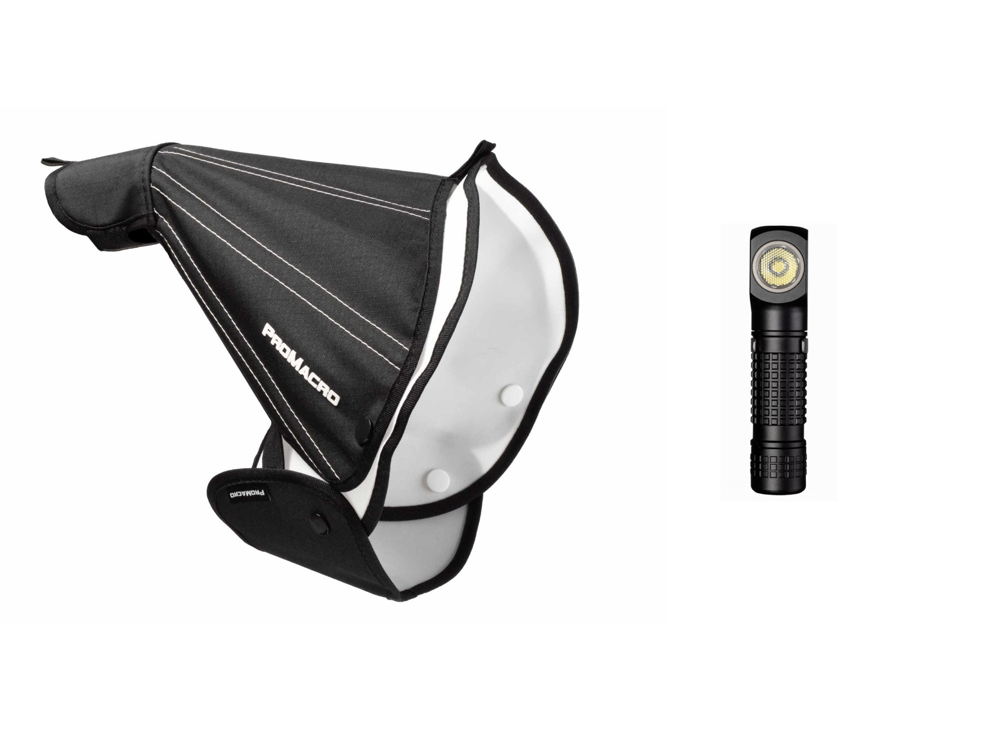 ProMacro Reflector with reflector attached and a promacro focus light